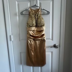 B Darlin gold dress